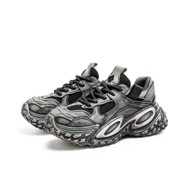 OUGLEMEN Slip Resistant, Abrasion Resistant, Breathable, Height Increasing Low Top Chunky Sneakers Men's-14