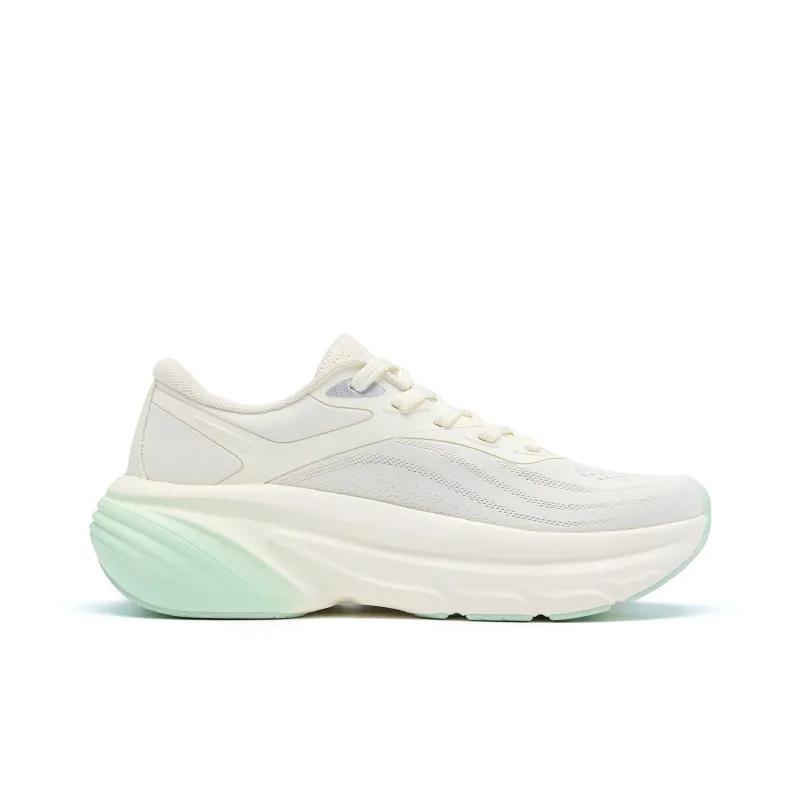 QIAODAN Abrasion Resistant Slip Resistant Low Top Q Light Speed Technology Casual Running Shoes Women's Ivory White-1