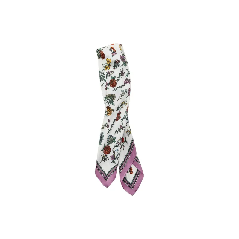 ZARA Viscose Silk Scarves Women's White-1