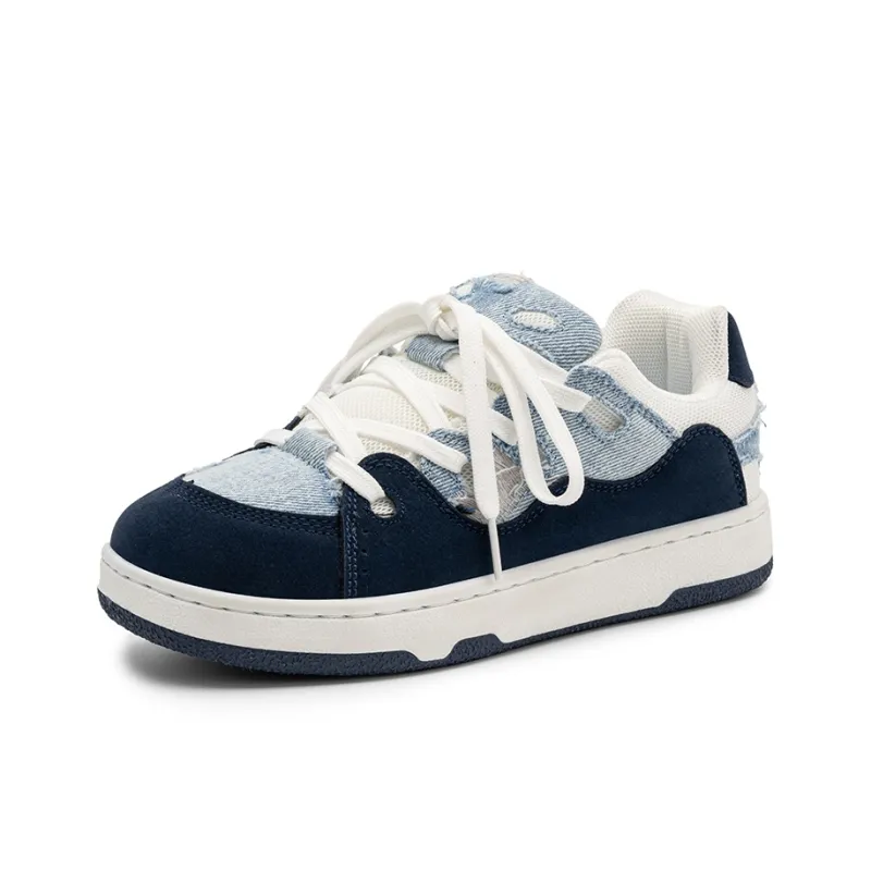 HUANAI Low Top Skateboard Shoes Unisex Light Denim Blue-3