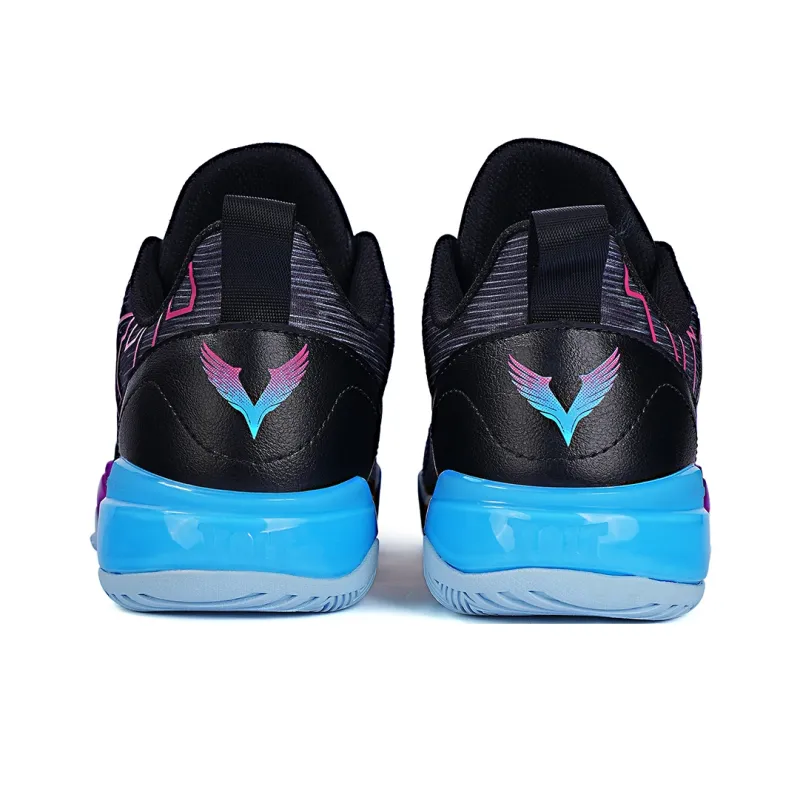 VOIT Cushioning Coverage Rebound Abrasion Resistant Breathable Slip Resistant Low Top Basketball Shoes Unisex Black-3