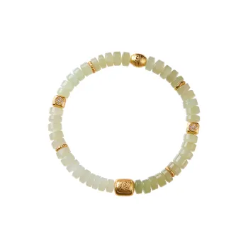 Stone Notes Hetian Jade Bracelets Pale Greenish White Jade Women's