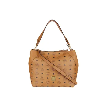 MCM Klara Hobo Medium Visetos Cognac