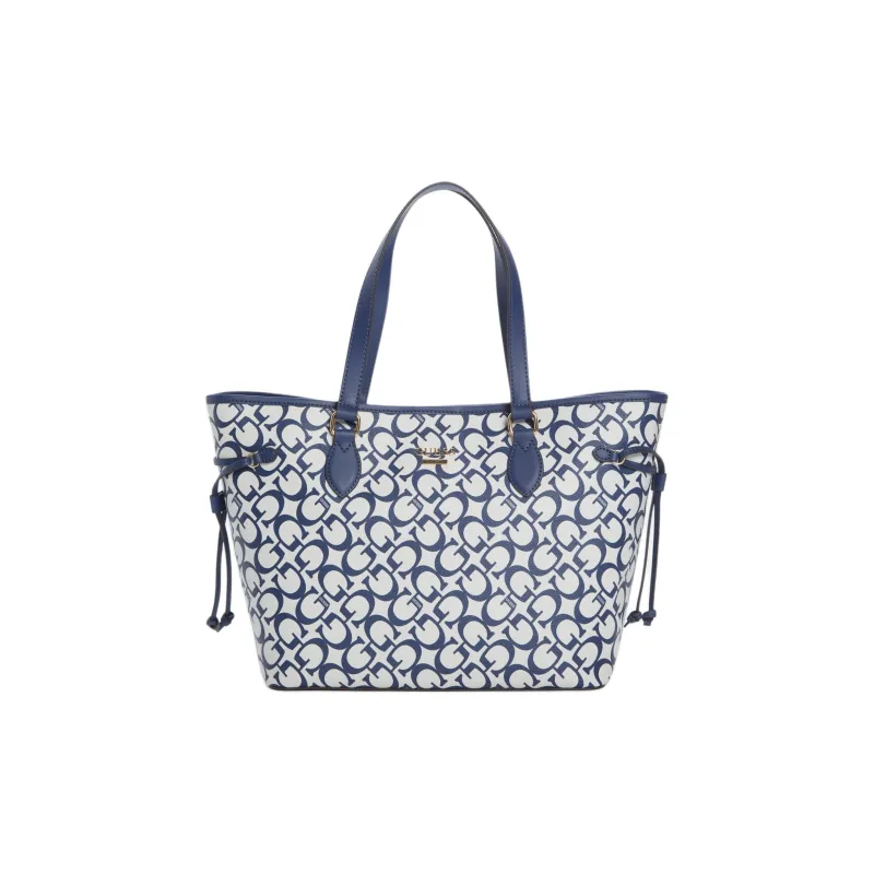 GUESS Artificial Leather Tote Bag, Shopping Bag, Handbag Women's Blue & White-0