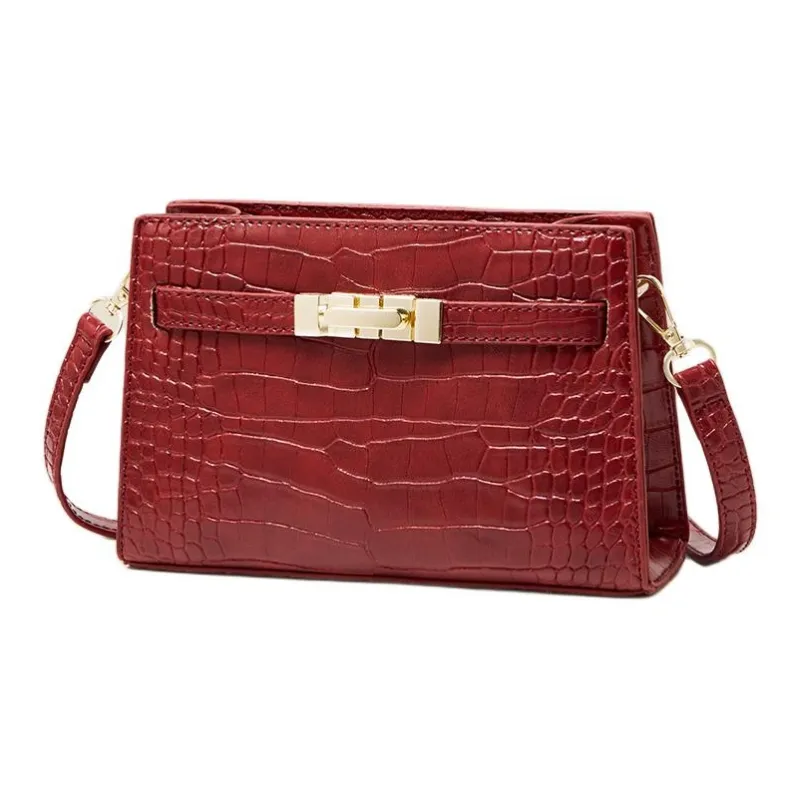 15 MINS Synthetic Leather Underarm Shoulder Bag Women's Black/Cream White/Angora Red-8