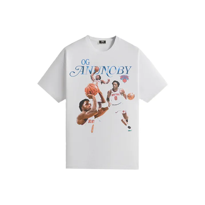 KITH x New York Knicks SS25 OG Anunoby Legend Vintage T Shirt Men's White-0