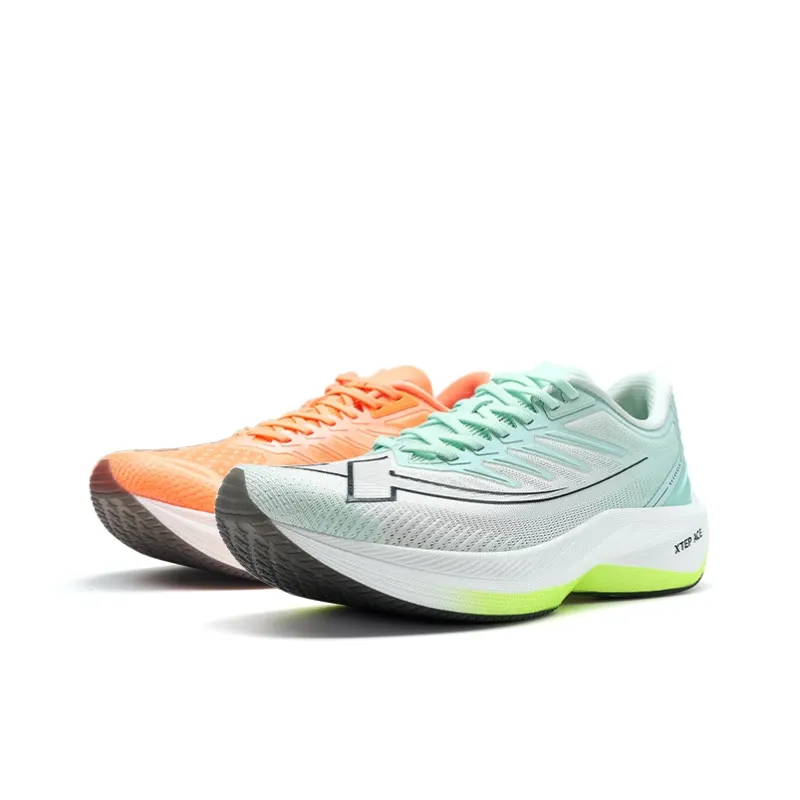 XTEP Integrated Molding Generation 1 Running Shoes Men Low Top Orange Green Mismatched-0