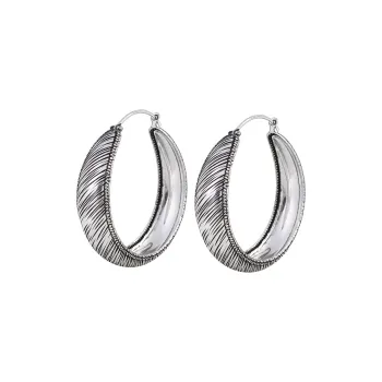 JINLUWANG S925 Silver Exaggerated Large Elegant Elegance Hoop Earrings Women's