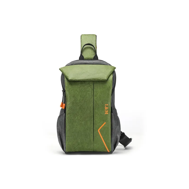 L&M Oxford Sling Bag Men's Green/Gray-0
