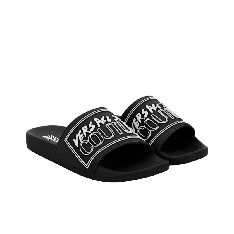 VERSACE JEANS COUTURE Slide Slippers Men's Black-1