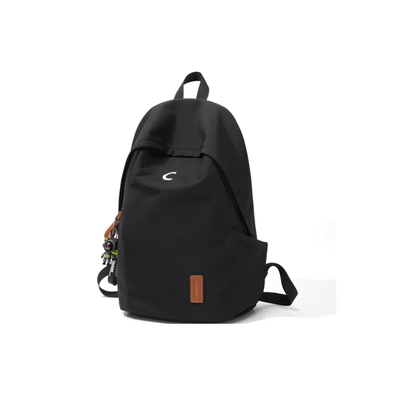 CinvaiKrose Fabric Backpack Travel Laptop Bag Regular Unisex Ecru/Black-6