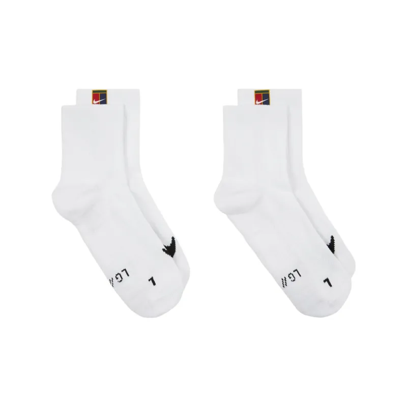 Nike Court Multiplier Ankle Socks Unisex 2 Pack White/White-3