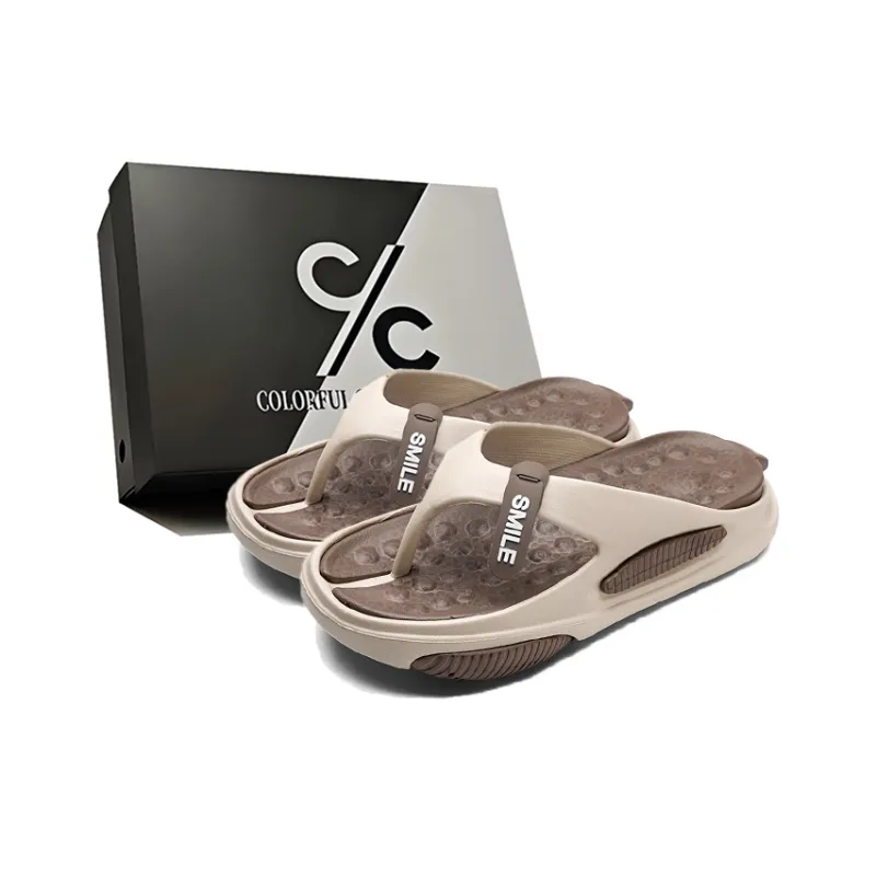 Colorful Creations EVA Cut Out Quiet Odor Resistant Abrasion Resistant Slip Resistant Flip Flops Men's Box-12