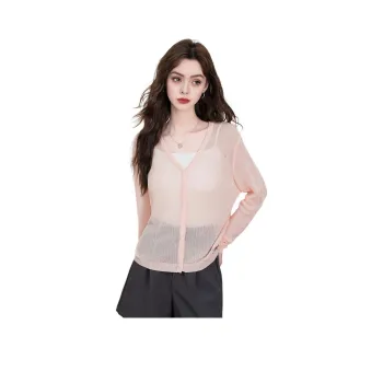 FAWENXIANGZI Knitwear Women's Light Pink