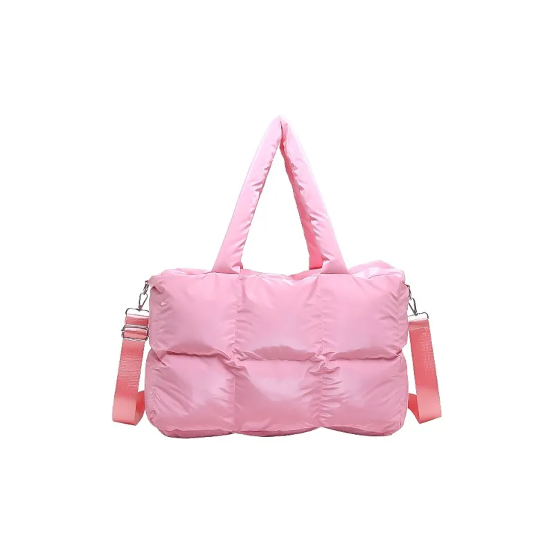 ZAVC Cotton Shoulder Bag Regular Women's White/Black/Pink/Gray/Gold/Blue/Green/Light Gray/Silver/Brown-8