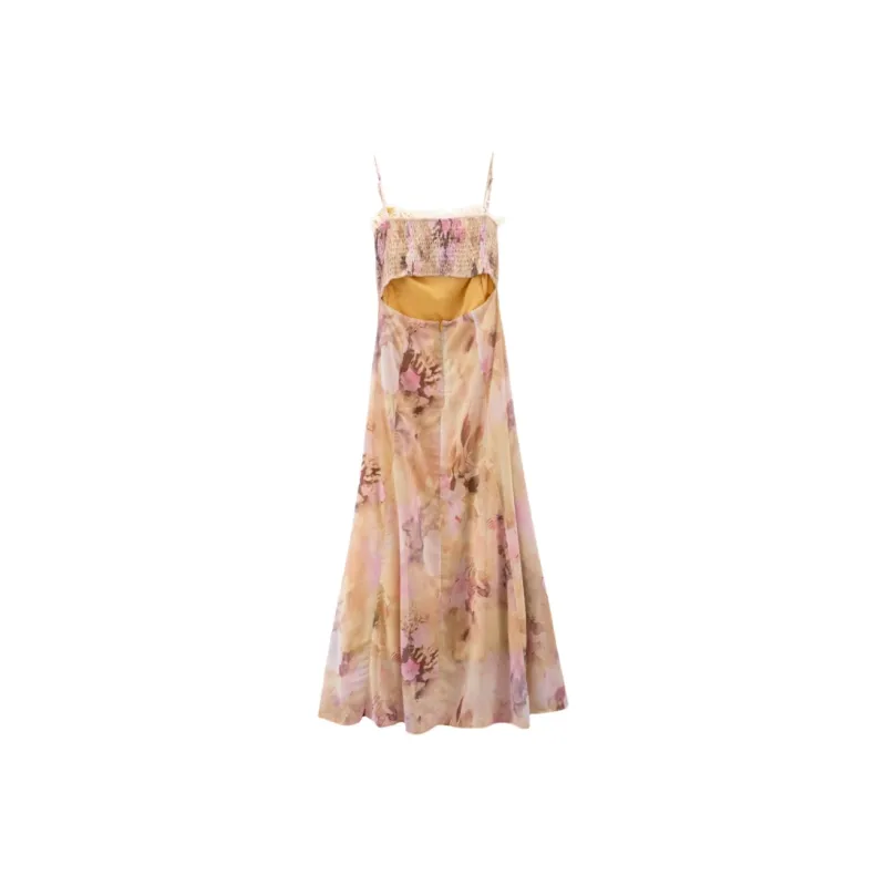 YGPRW Slip Dresses Women's Yellow-1