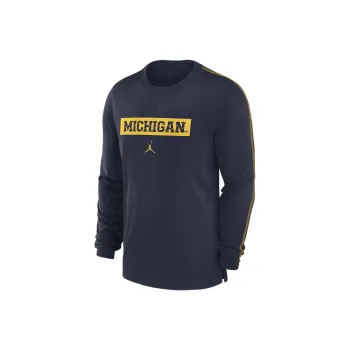 JORDAN Michigan Wolverines Sideline Player Men's JORDAN Dri FIT College T Shirt