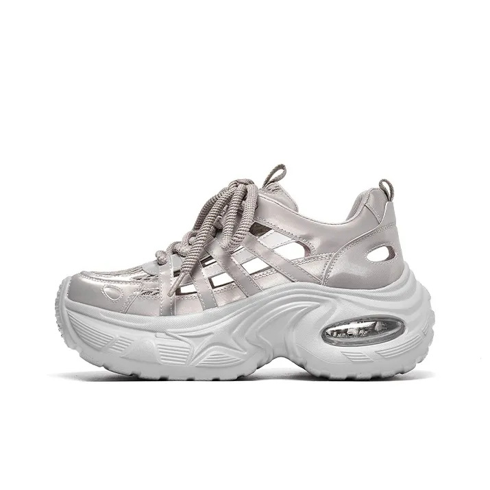 Lee Cooper Slip Resistant, Abrasion Resistant, Breathable, Height Increasing Low Top Chunky Sneakers Women's-0