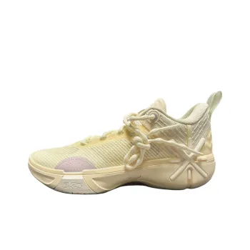LiNing Wode Phantom 6 Anti Slip Wear Resistant Low Top Basketball Shoes Men's Beige Yellow