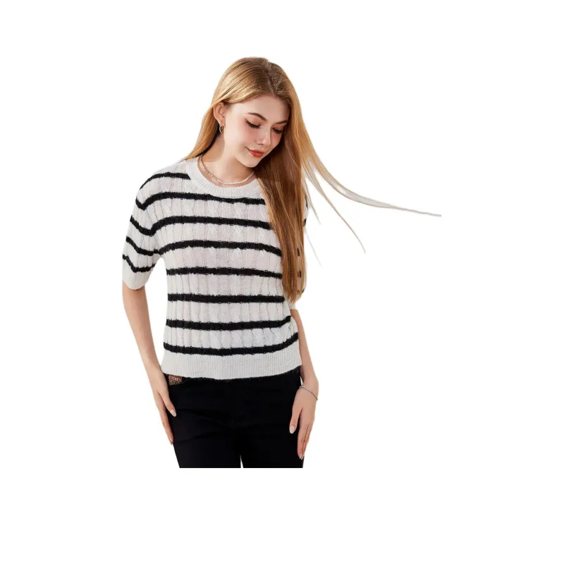 FAWENXIANGZI Knitwear Women's Black & White-0