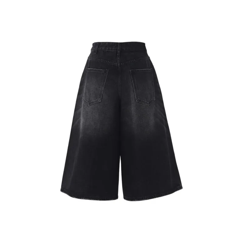OROI Denim Shorts Women's Black Gray Cropped-1