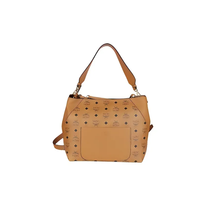 MCM Klara Hobo Medium Visetos Cognac-2