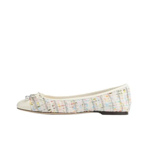 Jimmy Choo Elme FLAT Casual Single Shoes Women's Cheese Milk Color