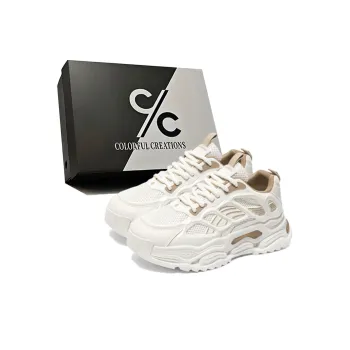 Colorful Creations Slip Resistant, Abrasion Resistant, Breathable Low Top Chunky Sneakers Men's Box