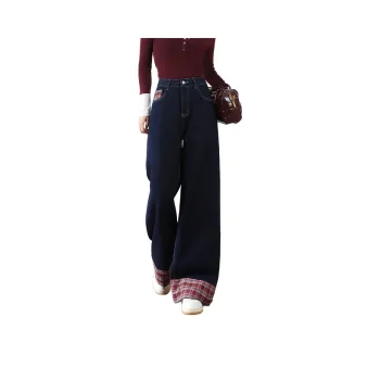FAWENXIANGZI Jeans Women's Dark Blue