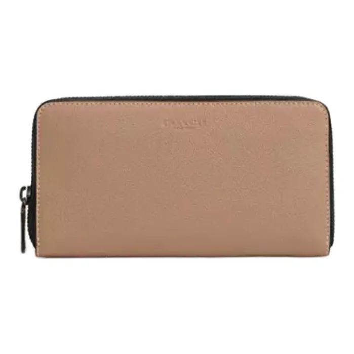 COACH Accordion Wallet Sport Calfskin Wallet Unisex Taupe-0