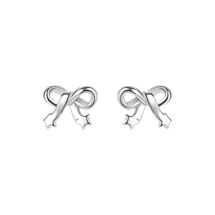 TAOHUAZHAOZHAO S999 Fine Silver Stud Earrings Women's-0
