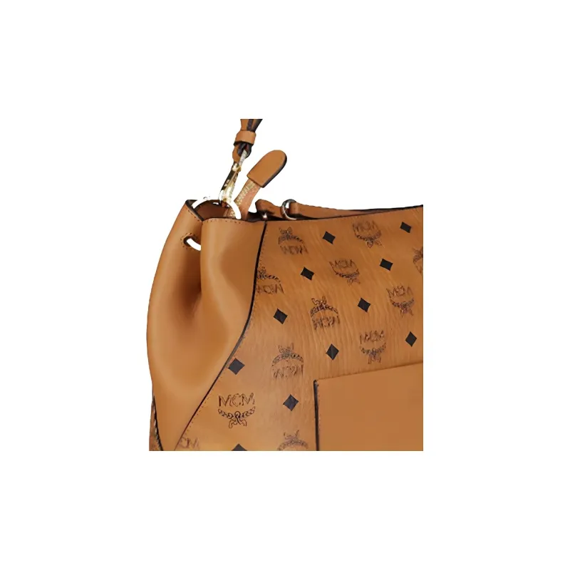MCM Klara Hobo Medium Visetos Cognac-3