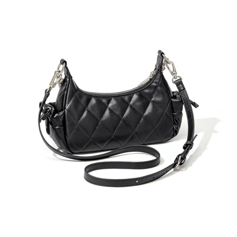 CinvaiKrose Synthetic Leather Shoulder Bag, Crossbody Bag, Portable Shoulder Bag Trumpets Women's Cream White/Black-9
