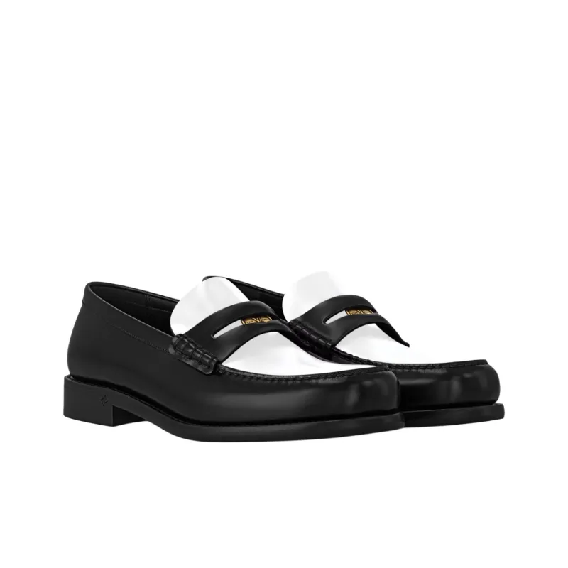 LOUIS VUITTON Oxford Loafers Men's Black White-2