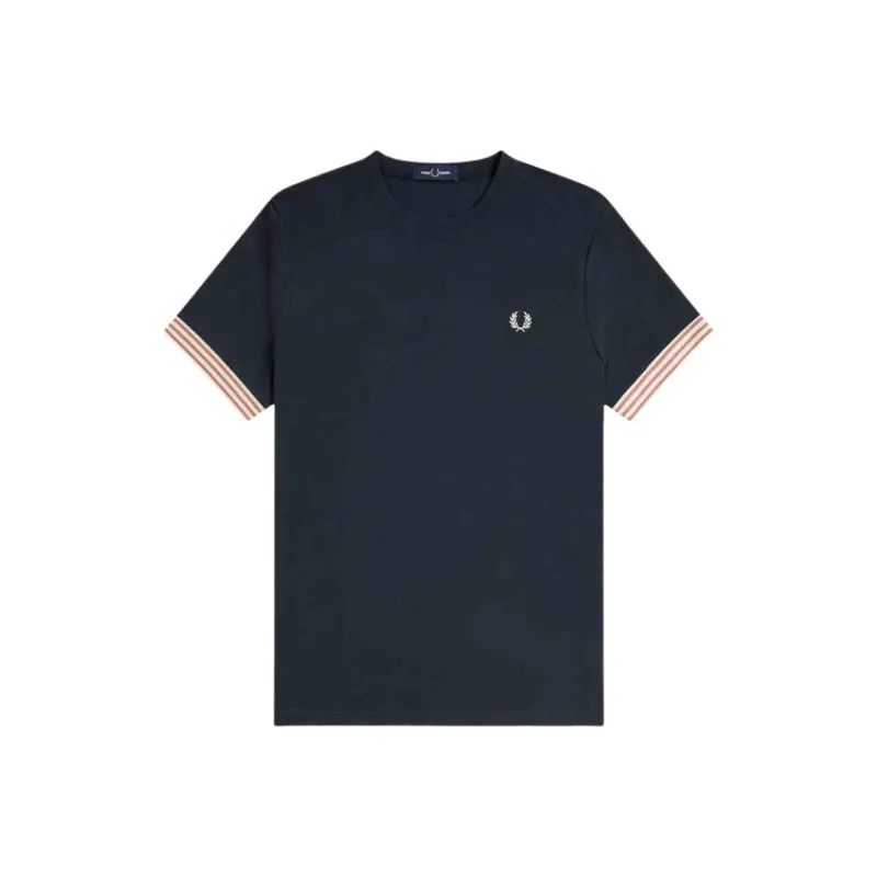 FRED PERRY Striped cuff T shirt-3