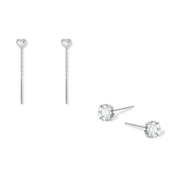 KUMET 999 Fine Silver Drop Earrings Women's