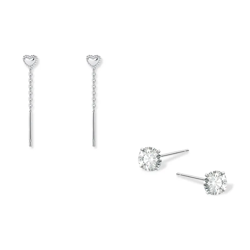KUMET Sterling Silver Drop Earrings Women's-0