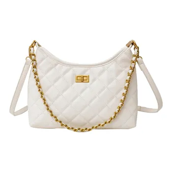 SUN EARTH &U PU Shoulder Bag Women's White/Black