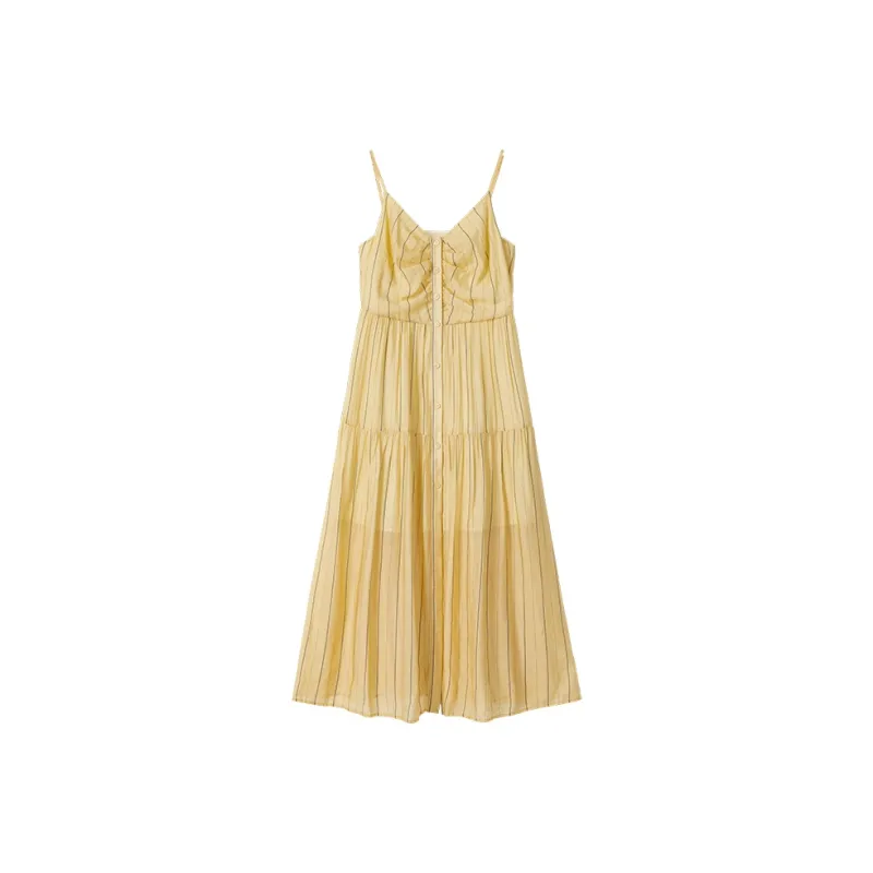 Bethine ['Pineapple' Calm And Unperturbed] Slip Dresses Women's Beige Yellow-0