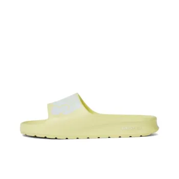 LACOSTE Croco Slip Resistant Abrasion Resistant Slide Slippers Women's Yellow White