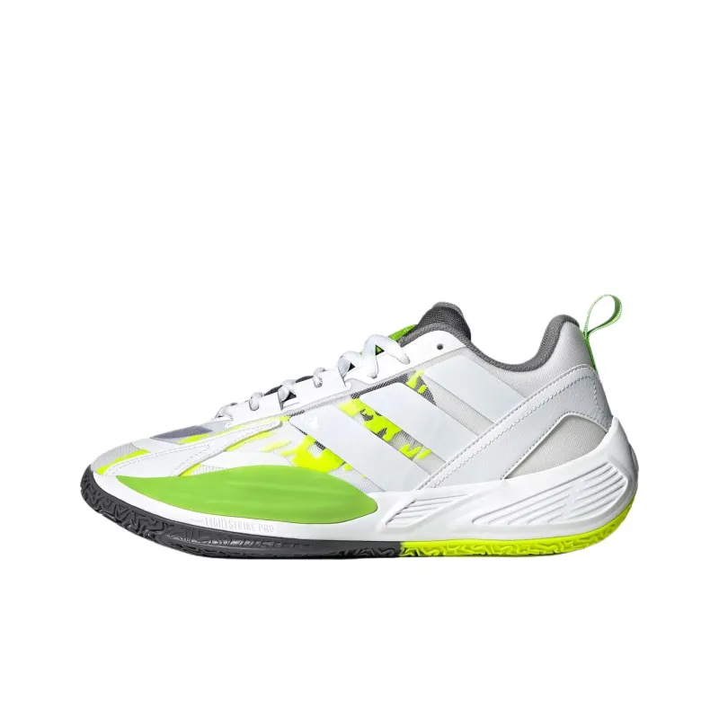 Adidas XENOBURST Anti Slip Wear Resistant Low Top Basketball Shoes Men's White Green-0