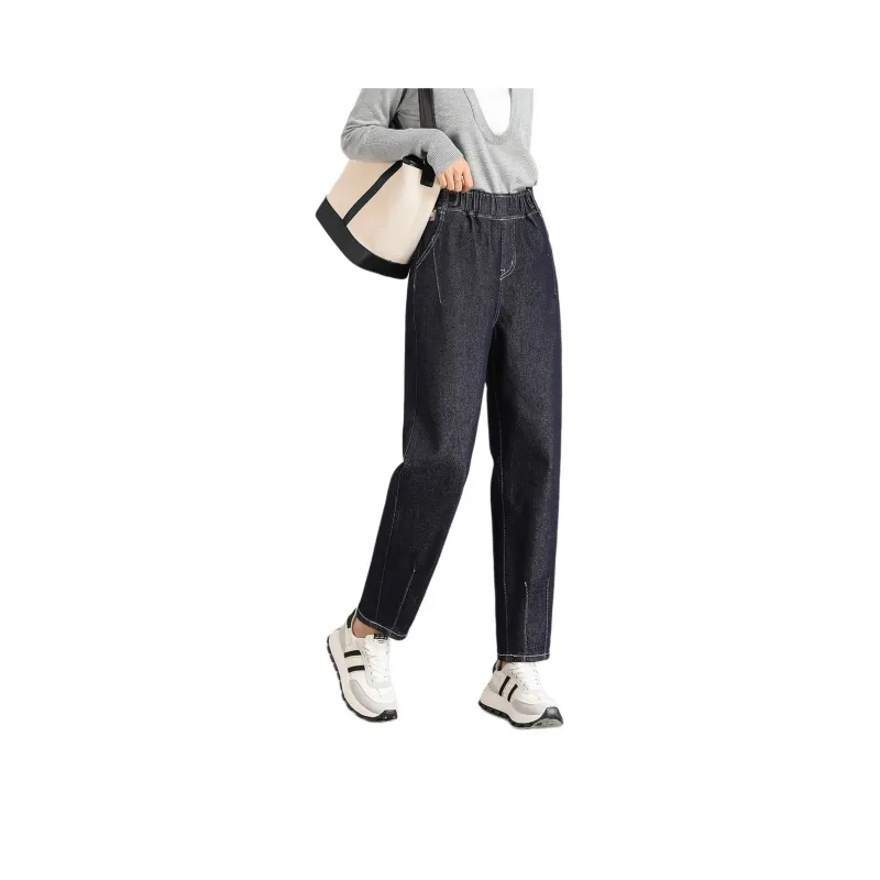 FAWENXIANGZI Jeans Women's Dark Blue-0