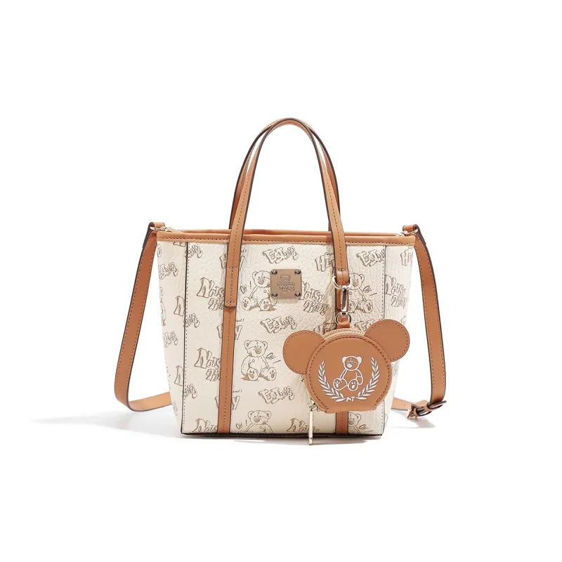 NOISY TEDDY PVC Tote Bag, Crossbody Bag, Shopping Bag, Shoulder Bag, Handbag Women's Light Pink/Pink/Apricot-4