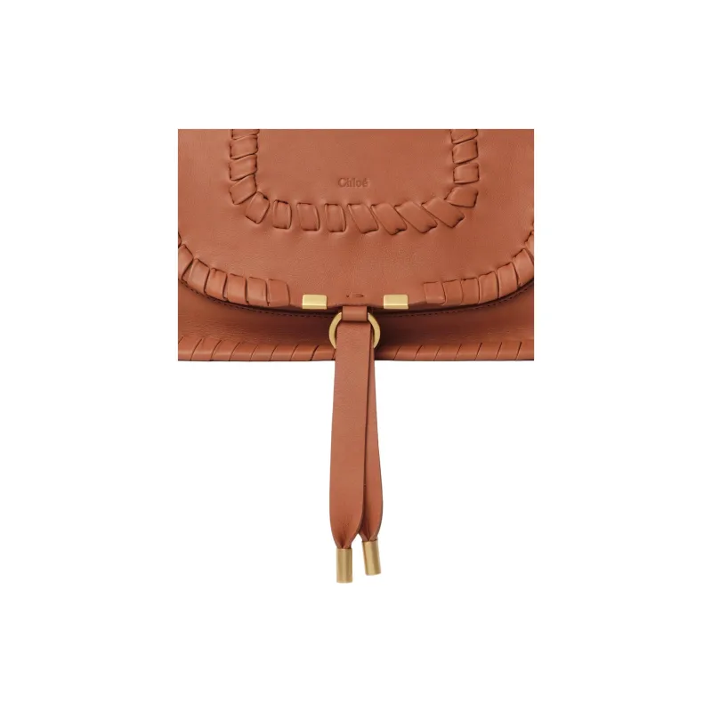Chloe Marcie Washable Calfskin Shoulder Bag Crossbody Bag Handbag Medium Size Women's Orange-3
