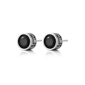 IDEAGEMER 925 Sterling Silver Stud Earrings Men's
