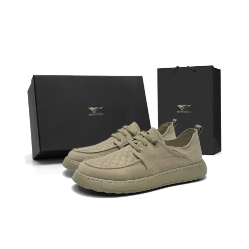 SEPTWOLVES Men's Casual Shoes Men Low Top Khaki/Gray