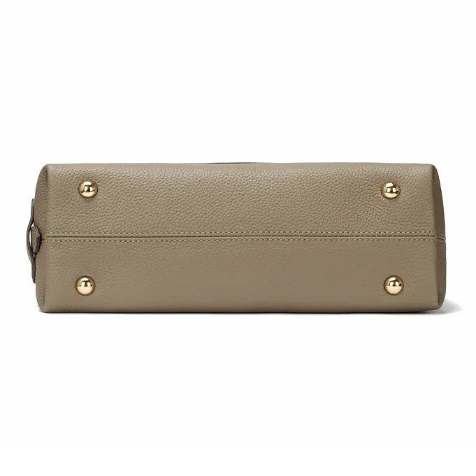 ROBERTA DI CAMERINO Cow Leather Messenger Bag, Shoulder Bag Women's Classic Black/Elephant Gray-9