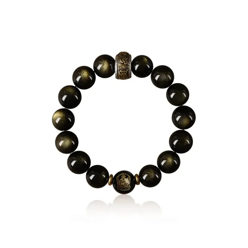 CUISHI Natural Obsidian Bracelets Unisex-4