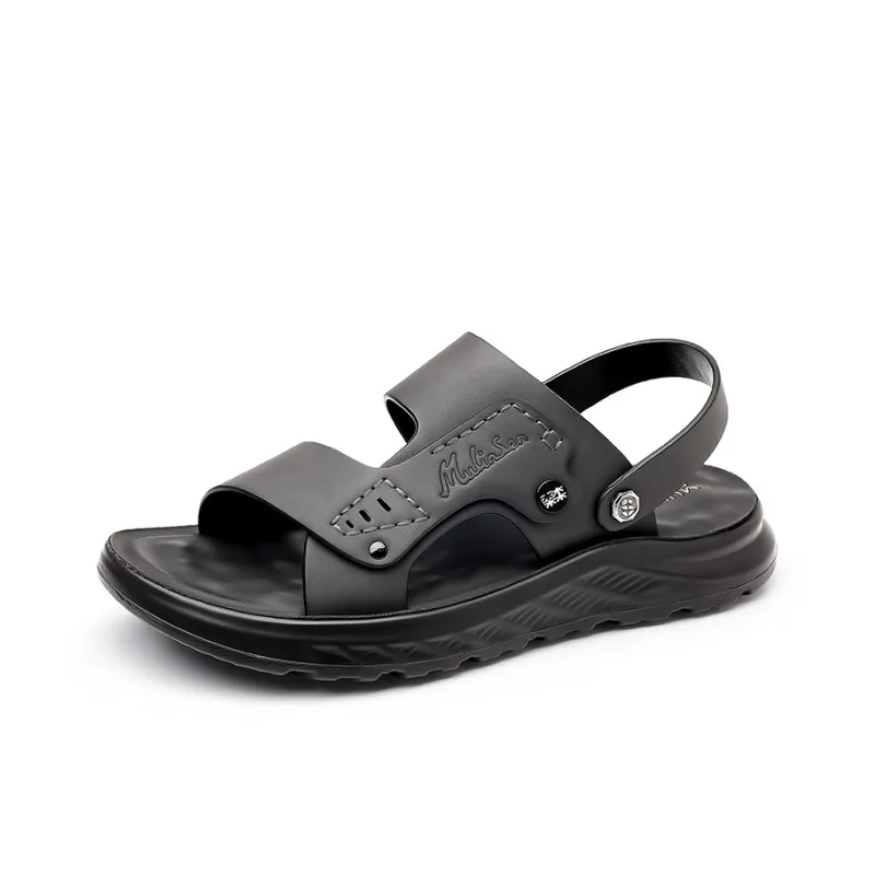 Mulinsen Beach Sandals Men Black, Gray-3