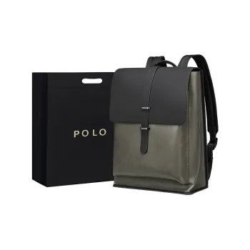 POLO Synthetic Leather Backpack Tubas Men's Gray Green
